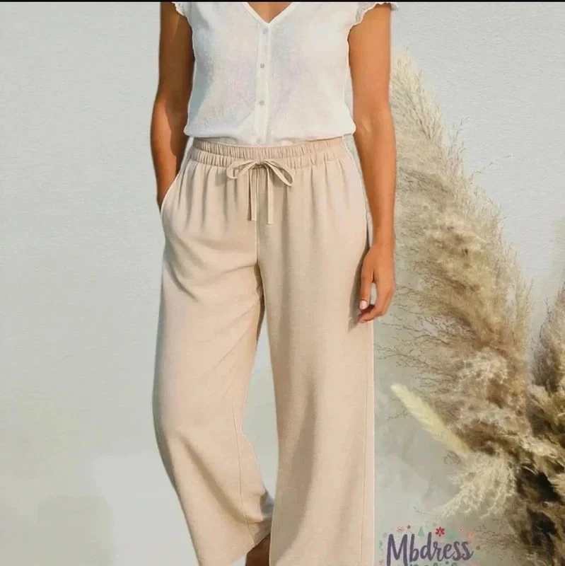 Pantalón fluido beige liso T36/44 mujer – photo 7